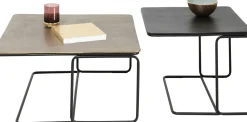 Zestaw Dwóch Stolików Kawowych Aluminium Złoty I Czarny