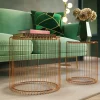 Zestaw Dwóch Stolików Wire Copper Miedziane - Blaty Lustrzane