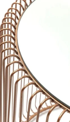 Zestaw Dwóch Stolików Wire Copper Miedziane - Blaty Lustrzane