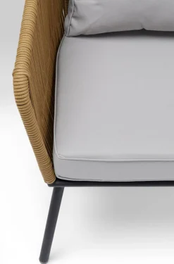 Zestaw Ogrodowy Szaro-naturalny 4-set Sofa, Stolik I 2 Fotele