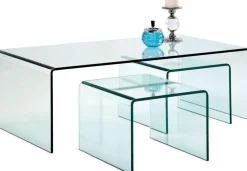 Zestaw Trzech Stolików Kawowych Clear Club Transparentne